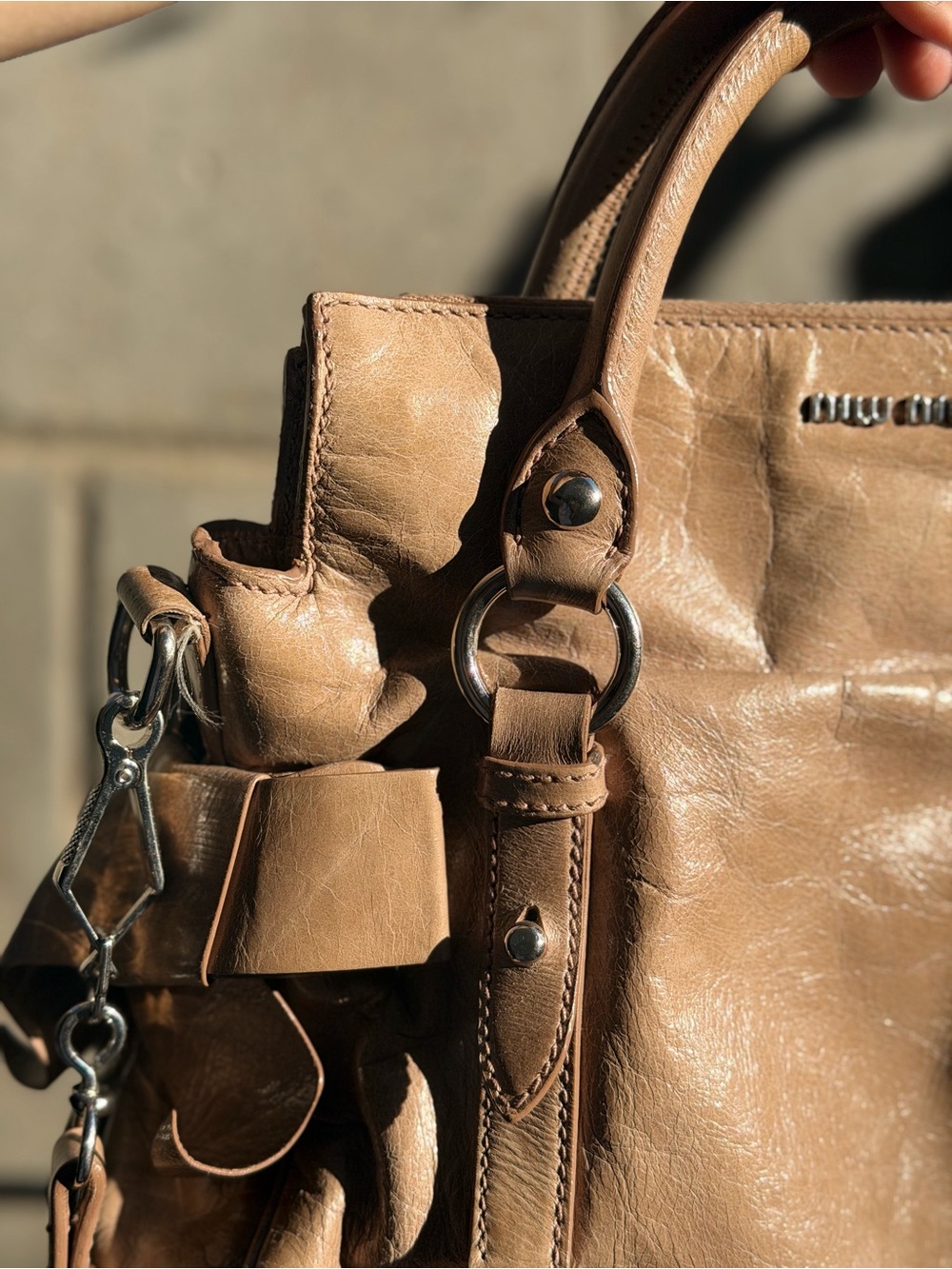 Miu Miu Vitello Lux Bow Satchel Calfskin Leather | Authentic | Beige Colour - Picture 7 of 9